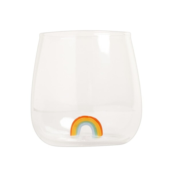 Eulenschnitt Sklenice na vodu s dekorací 370 ml – Rainbow, čirá barva, sklo