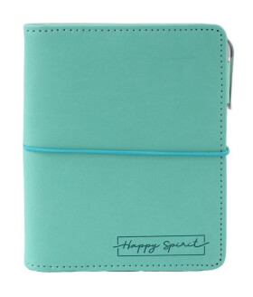 Diář: Tyrkysový kroužkový S s vyměnitelným kalendáriem