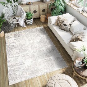 DumDekorace DumDekorace Krémový designový koberec se světle šedým vzorem