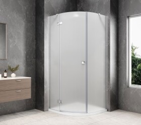 POLYSAN - GLOBE CHROME čtvrtkruhový sprchový kout 1000x1000, matné sklo, levé GB2610MLC