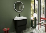 HANSGROHE - Xarita Lite S Zrcadlo s LED osvětlením a vyhříváním, průměr 70 cm, IR senzor, matná černá 54979670