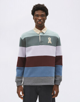 Armedangels Aadru LS Rugby Fleece 3447 mystic swamp-steel melange S