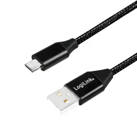 LogiLink USB-A - Micro-USB černá / Kabel / opletený / USB 2.0 / 0,3 m (CU0143)