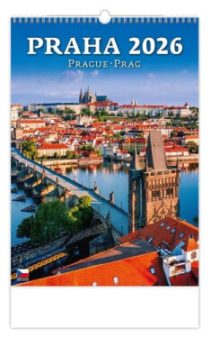 Kalendář nástěnný 2026 - Praha/Prague/Prag