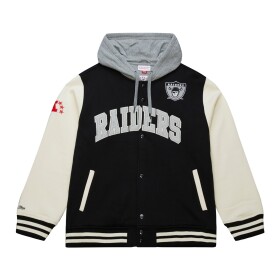 Mitchell & Ness Pánská bunda Oakland Raiders NFL Courtside Fleece Full-Snap Velikost: L