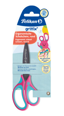 Nůžky pro praváky špičaté Pelikan Griffix - růžové