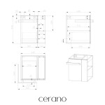 CERANO - Koupelnová skříňka pod umyvadlo s úchytkou Esme - bílá matná - 44,5x51x44,5 CER-670738