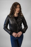 Dámská Kožená Bunda Křivák E-Style Valenza Brixton Černá Velikost: 7XL