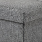 Taburet s úložným prostorem, látka šedá