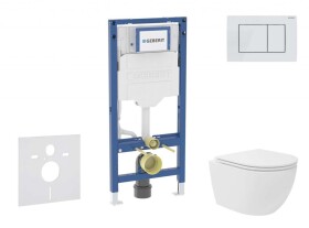 GEBERIT - Duofix Set předstěnové instalace, kompaktního klozetu Oudee Vortex a sedátka softclose, tlačítko Sigma30, bílá/bílá mat SANI11CA3167B