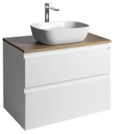 AQUALINE - ALTAIR skříňka s deskou 78,5 cm, bílá/dub emporio AI280-02