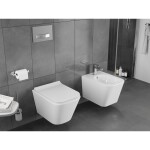 MEXEN/S - Teo Závěsná WC mísa Rimless Tornado včetně sedátka s slow slim, duroplast, bílá lesk 30850700T