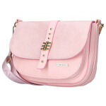 Moderní dámská koženková crossbody kabelka LB Lussia, růžová