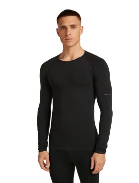 Pánské merino tričko s dlouhým rukávem ICEBREAKER Mens 260 Zoneknit Seamless LS Crewe, Black velikost: XXL