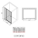 CERANO - Sprchové pivotové dveře Santini L/P - 6 mm - černá matná, transparentní sklo - 140x195 CER-428779