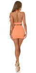 Sexy top Koucla Musthave Neckholder Crop Top s žebrováním apricot L