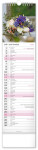 Nástěnný kalendář 2027 Notique kravata Květiny – Kvety, 12 x 48 cm