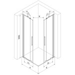 MEXEN/S - Velar Duo čtvercový sprchový kout 80 x 80, transparent, růžové zlato 871-080-080-02-60