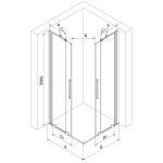 MEXEN/S - Velar Duo čtvercový sprchový kout 90 x 90, transparent, růžové zlato 871-090-090-02-60