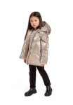 Kabát dívčí prošívaný Puffa s chlupatou podšívkou, Minoti, 16coat 20, hnědá - 158/164 | 13/14let