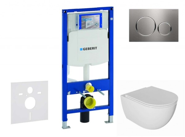 GEBERIT - Duofix Set předstěnové instalace, klozetu Oudee a sedátka softclose, tlačítko Sigma20, nerez SANI11CA6101