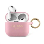 Guess Glitter Printed Logo Silikonové Pouzdro pro Apple AirPods 3 GUA3SGGEP