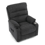 Polohovací křeslo, elektrické kabelové ovládání, šedá, látka, TV-S8348 GREY2