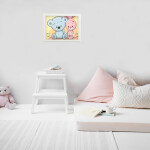 Antistresové omalovánky TSvetnoy TSvetnoy, LC006e, Diamond painting - diamantové malování, 20 x 30 cm, Medvídek a králíček