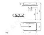 IDEAL STANDARD - Ipalyss Umyvadlo na desku, 650x400 mm, s přepadem, Sage E1887X9