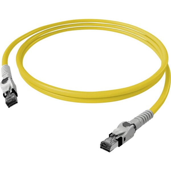Easylan CP1OYMSMS0010 RJ45 síťové kabely, propojovací kabely CAT 6A S/FTP 1.00 m žlutá dvoužilový stíněný, bez halogenů, samozhášecí 1 ks
