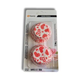 Dortisimo Košíčky na muffiny Srdíčka červená (50 ks)