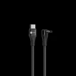 ER POWER Cobra USB-C/USB-C kabel černá / Kabel / PD 100W / úhlový konektor 90° / nylonový opletenec (ERPW2CSC-BK)