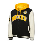 Mitchell & Ness Pánská mikina Boston Bruins NHL Courtside Fleece Button Front Current Logo Velikost: XL