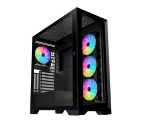 VeinX case GL29AL-BK, ATX, Průhledná bočnice, 4x 120mm ARGB Fan, ARGB Hub, Černá EDF_1208447