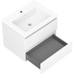 MEXEN/S - Rivel koupelnová skříňka 60 cm s umyvadlem Otis, 2 zásuvky, reliéf , bílá mat 91A20-06047-2-BFF01-W18M01
