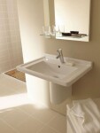 DURAVIT - Starck 3 Umyvadlo 70x49 cm, s přepadem, s otvorem pro baterii, WonderGliss, bílá 03047000001