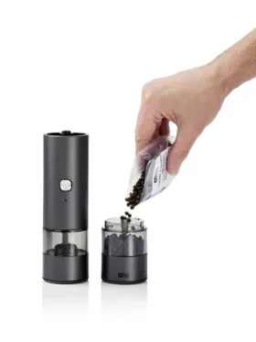 AdHoc i.Mill Duo tmavě šedá / Mlýnek na sůl a pepř / USB-C / keramický mechanismus / výška 23,5 cm (EP143)