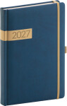 NOTIQUE Diář 2027: Twill - modrozlatý, denní, 15 x 21 cm