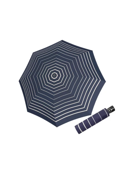DOPPLER Fiber Magic Timeless Blue Stripes – dámský plně automatický deštník modrá 7441465T03