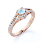 Emporial prsten 14k zlato Vermeil GU-DR14761R-ROSEGOLD-MOONSTONE-ZIRCON Velikost: 7 (EU: 54-56)