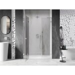 MEXEN/S - Lunar L sprchové dveře křídlové levé 140, transparent, chrom 834SL-140-050-01-00-L