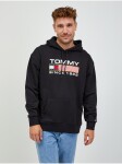 Černá pánská mikina kapucí Tommy Jeans Pánské