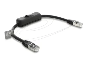 Delock patch kabel RJ45 Cat.6 F/UTP se spínačem černá / Kabel / 0,3 m (81561)