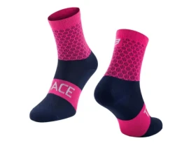 Force Trace cyklistické ponožky růžová/modrá vel. L-XL (42-47)