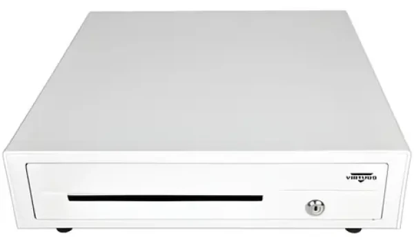 Virtuos C420D bílá / Pokladní zásuvka / s kabelem / kovové držáky / 9-24V (EKN0118)