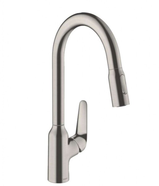 HANSGROHE - Focus M42 Dřezová baterie M429-H220 s výsuvnou sprškou, vzhled nerezu 71800800