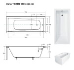 BESCO - Obdélníková vana TERMI - Nožičky k vaně - S nožičkami, Rozměr vany - 180 × 80 cm OLVTER18+OLVPINOZSTELWD