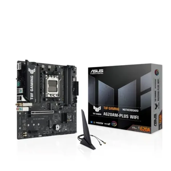 ASUS TUF GAMING A620AM-PLUS WIFI / AMD A620 / sc.AM5 / DDR5 / mATX / m.2 / SATA III / 4x USB 2.0 / HDMI + DP (90MB1MZ0-M0EAY0)