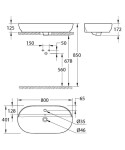 GROHE - Essence Umyvadlo na desku, 80x40 cm, s přepadem, s otvorem pro baterii, alpská bílá 103571SH00