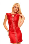 Dámské a společenské šaty zdobené pruhy krátké červené Červená XS model 15042346 - OEM